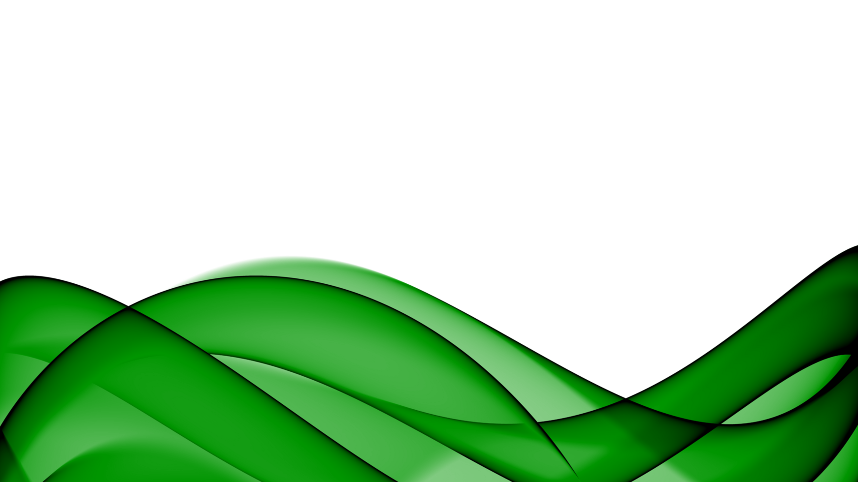 Abstract green gradient curve line wave transparent png background