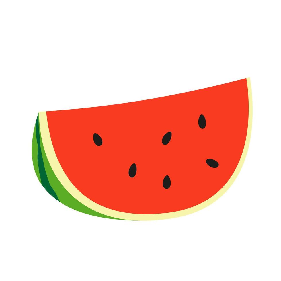 Fresh and juicy piece of watermelon isolated on white background vector