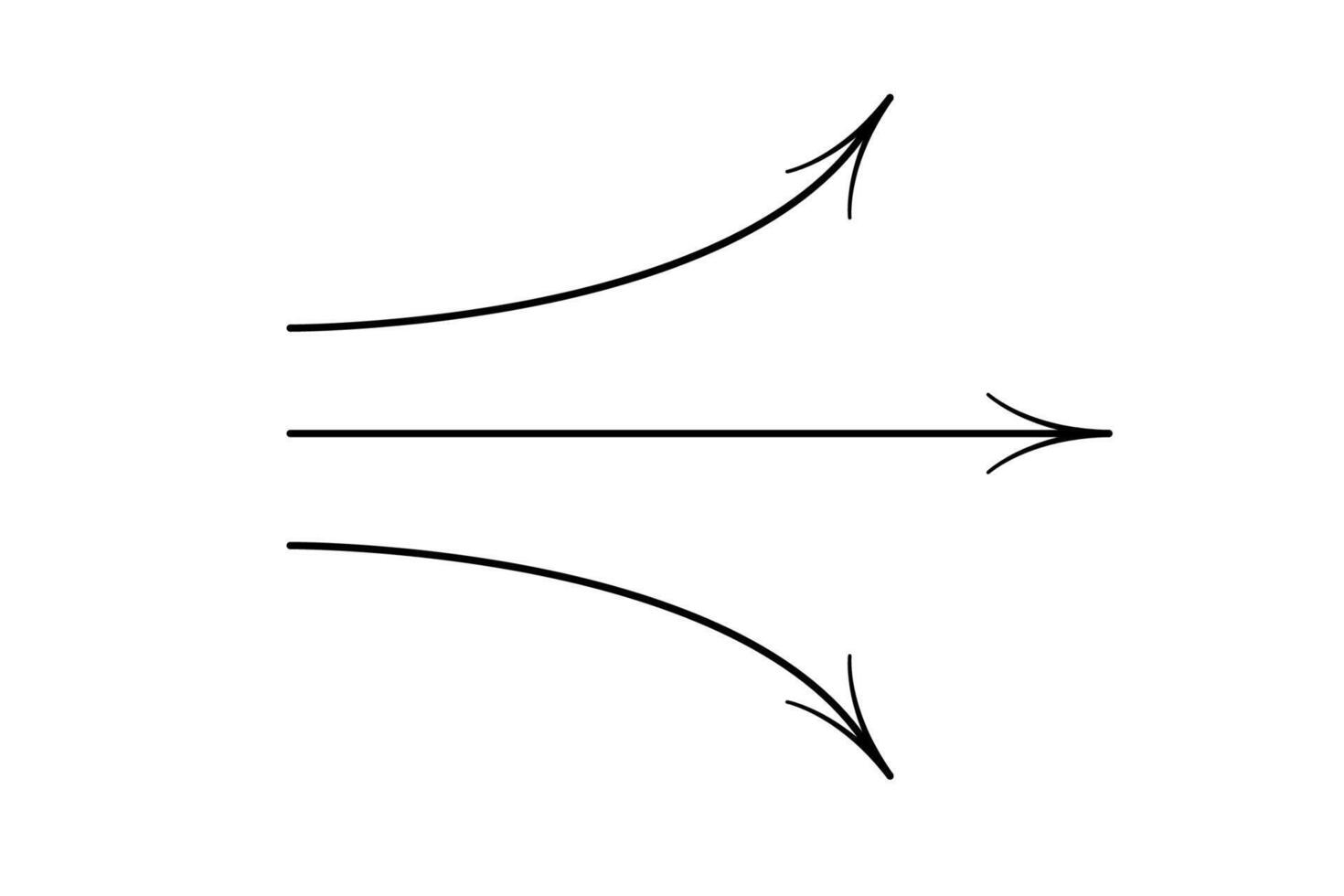 flecha línea íconos desparramar. vector acondicionador firmar aislado. aire fluir ola símbolo para infografía bandera y sitio web.