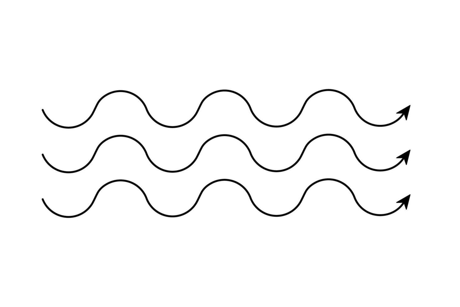 Arrow line icons spread up. Vector conditioner sign isolated. Air flow wave symbol for infographic banner and website.