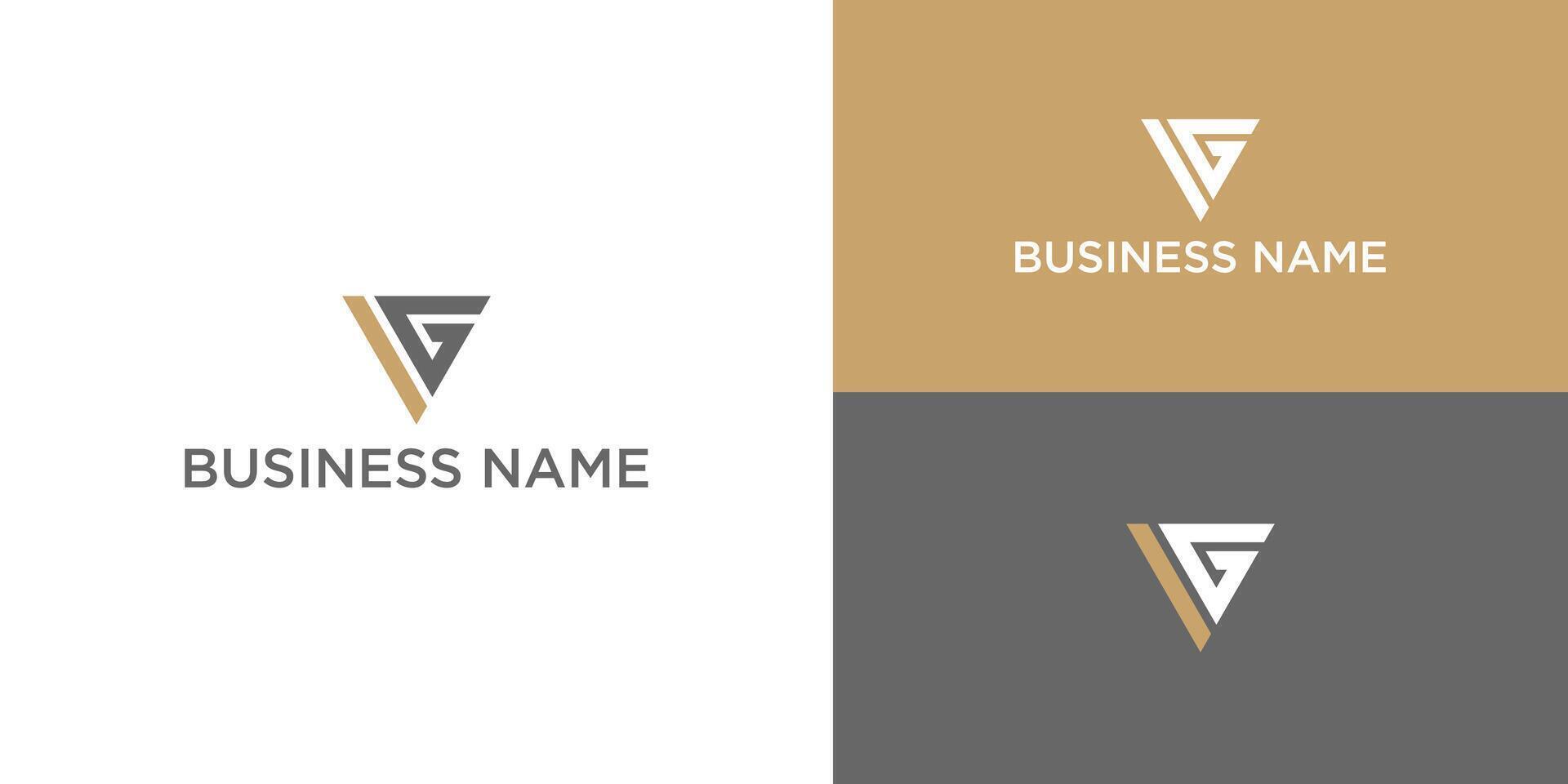 Minimal elegant monogram art logo. Outstanding professional trendy awesome artistic VG G and V initial based Alphabet icon logo. vector