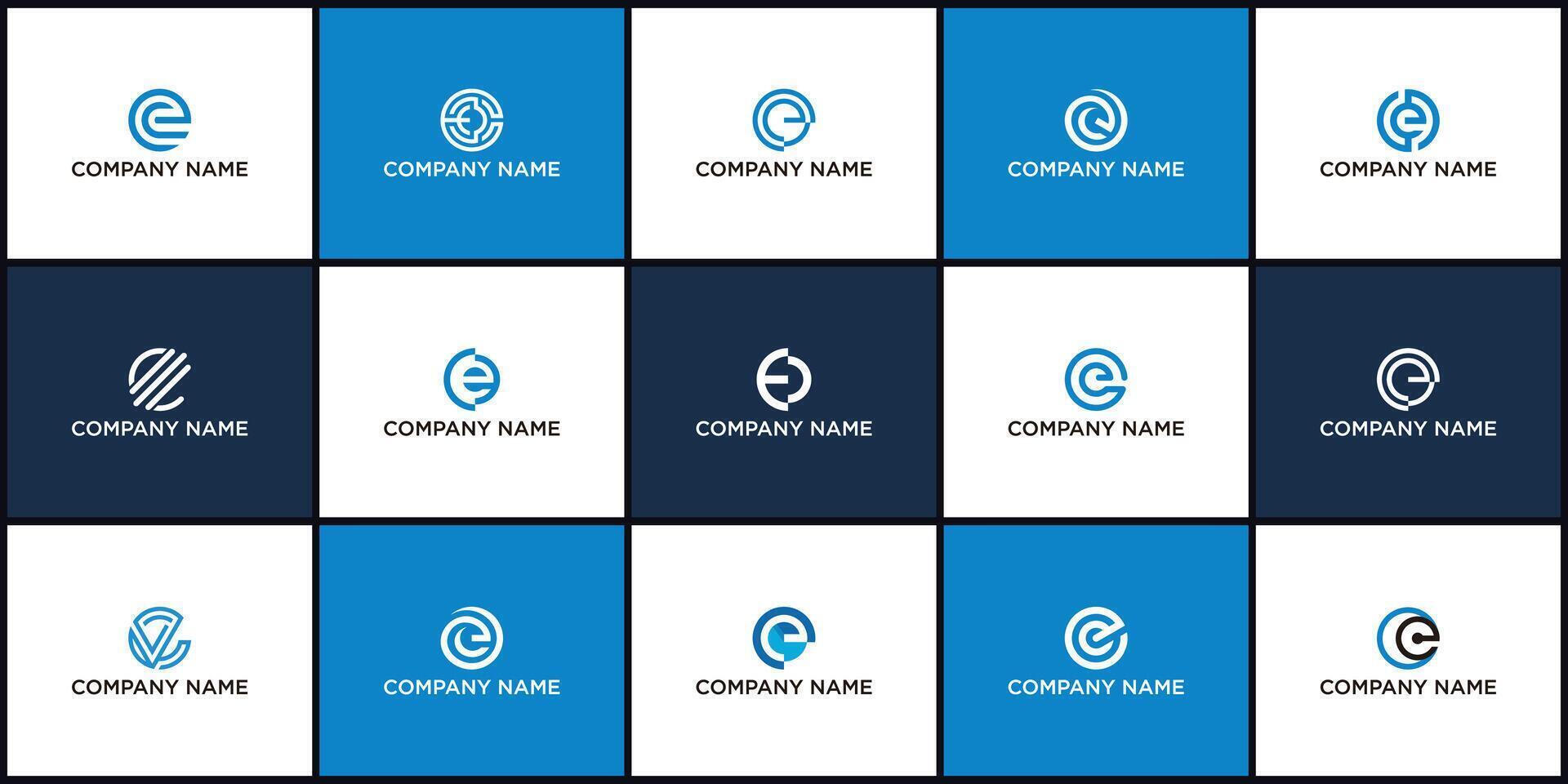 Set of creative initial letter e logo vector