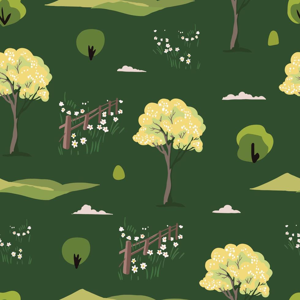 spring square seamless pattern for graphic design vector