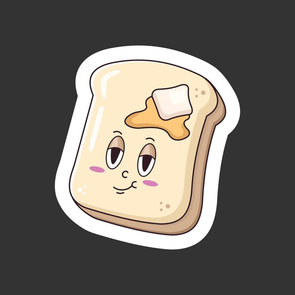 Funny bread sticker with a smile vector