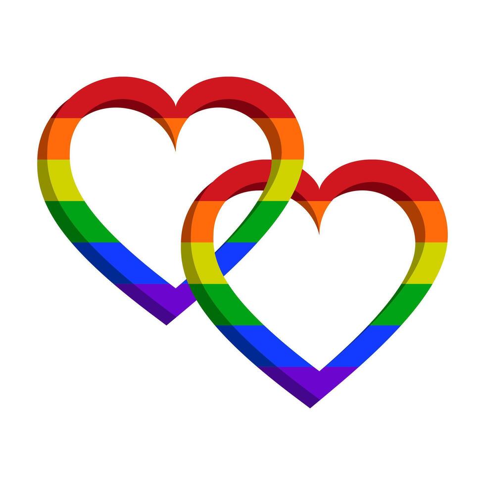 LGBT heart. Rainbow colored elements. Pride community. Vector illustration.