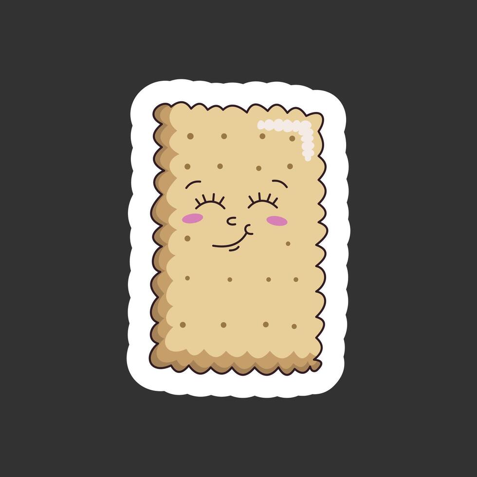 Funny cracker sticker with a smile. vector