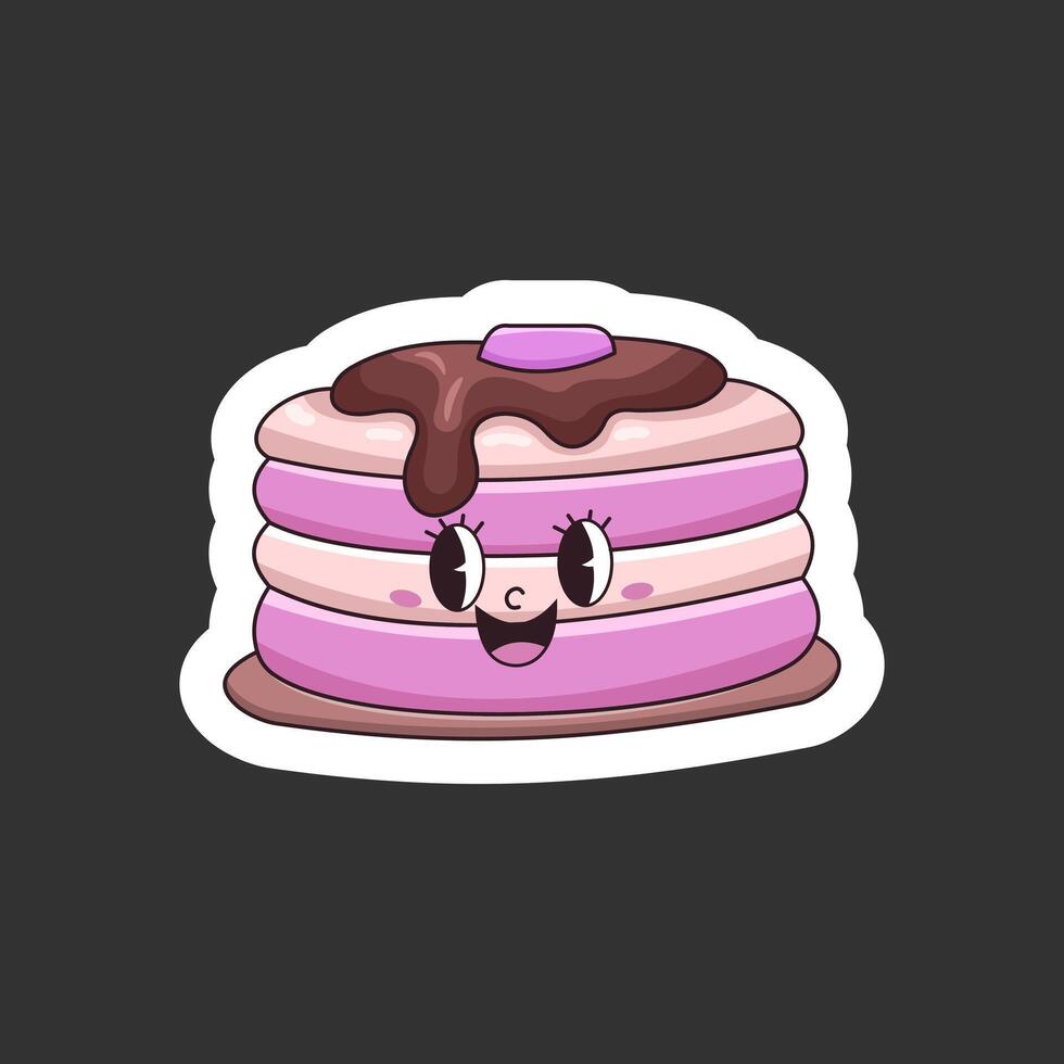 Funny cake sticker with a smile vector