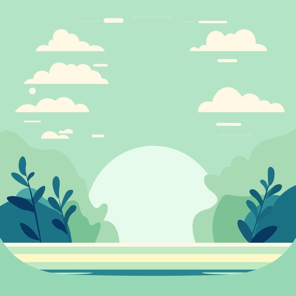 Nature background. Flat vector illustration
