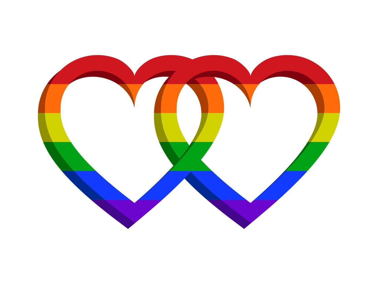 LGBT heart. Rainbow colored elements. Pride community. Vector illustration.