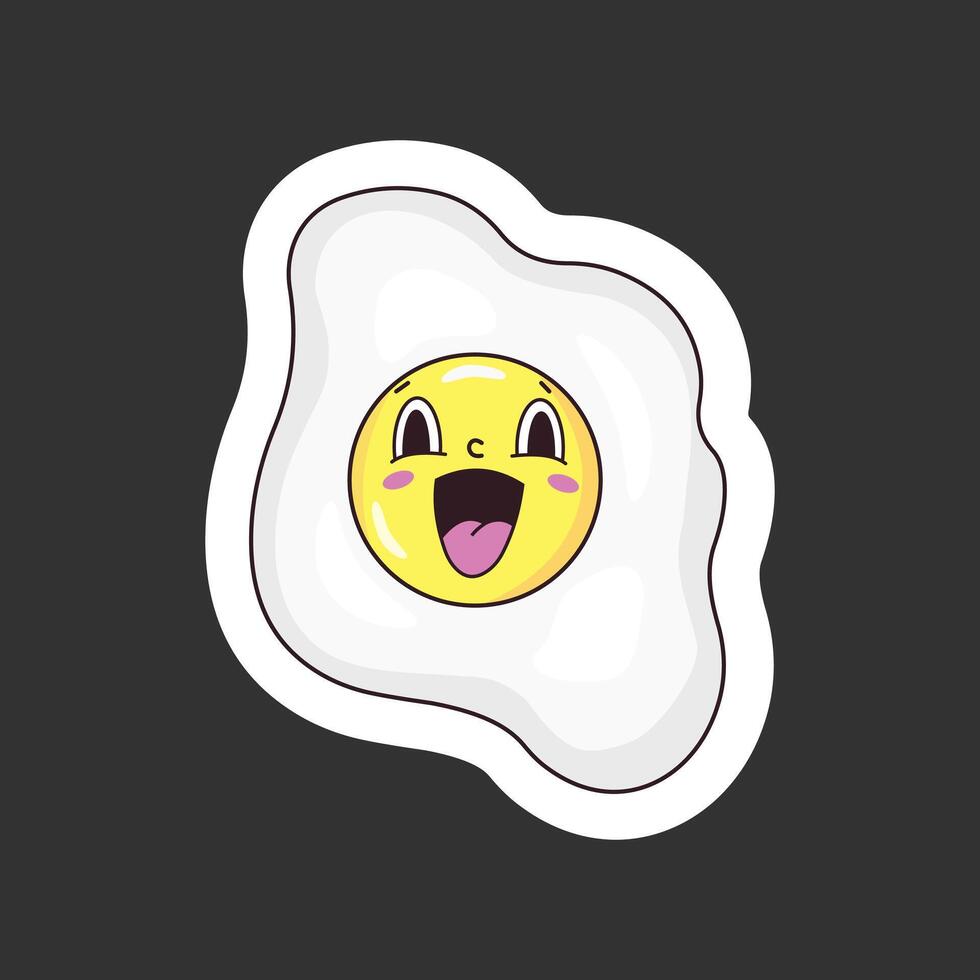 Funny egg sticker with a smile vector