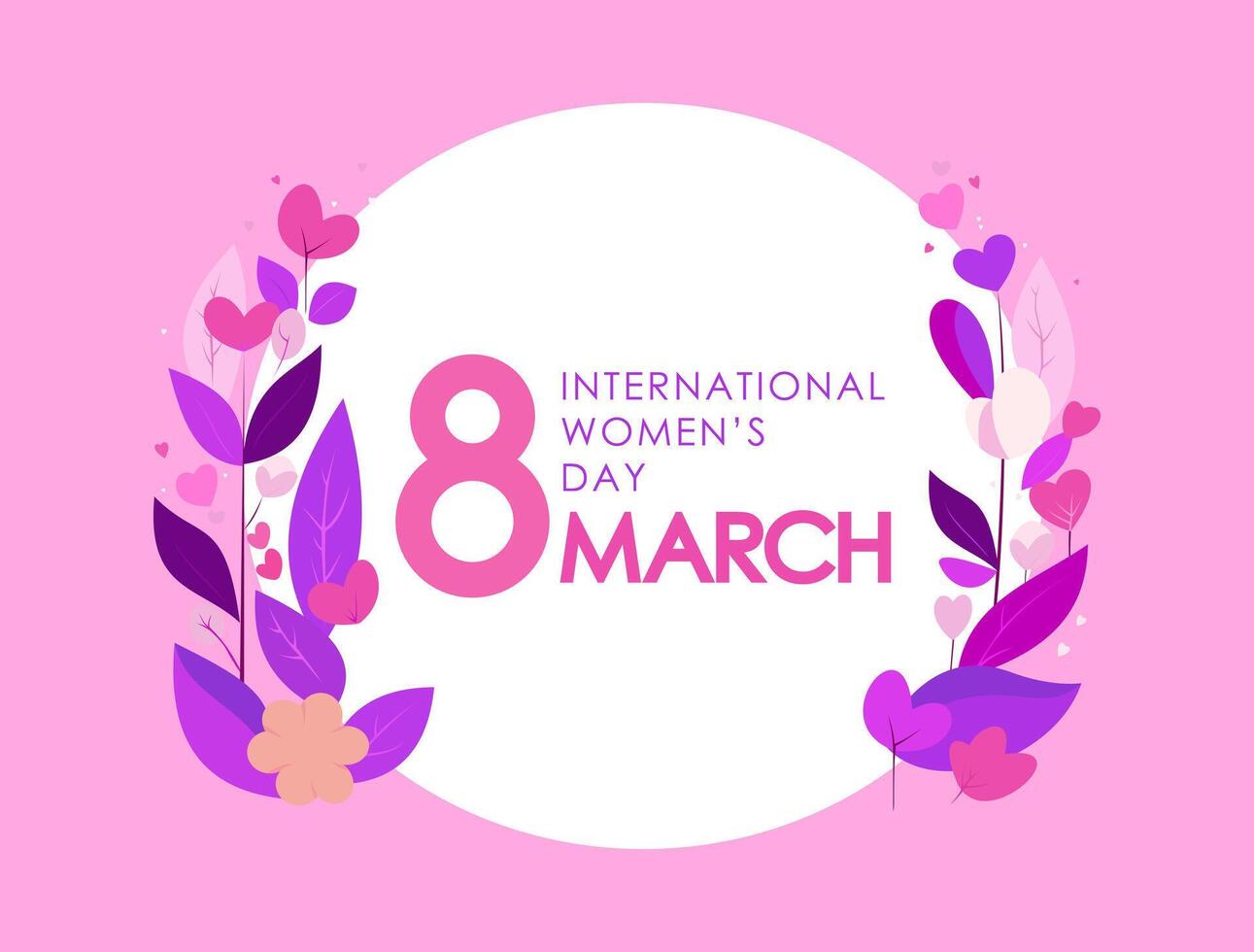 internacional De las mujeres día. saludo tarjeta. floral plano vector ilustración