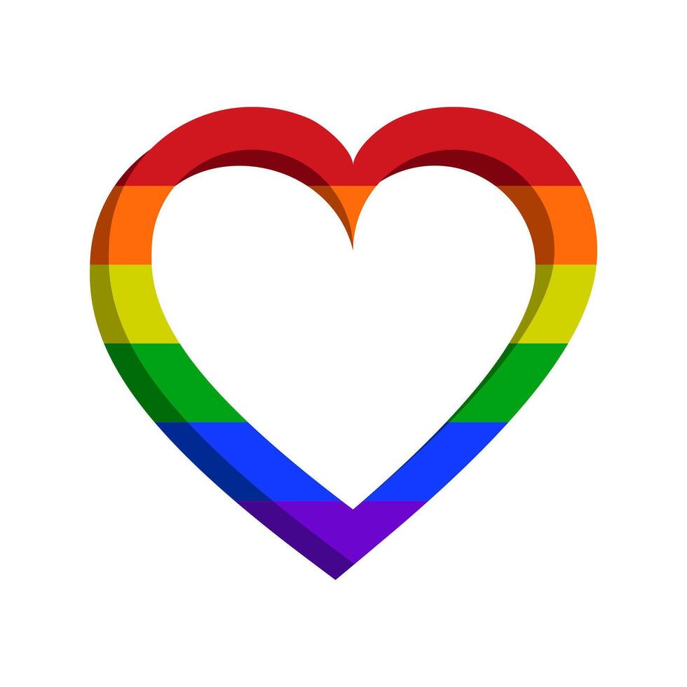 lgbt corazón. arco iris de colores elementos. orgullo comunidad. vector ilustración.
