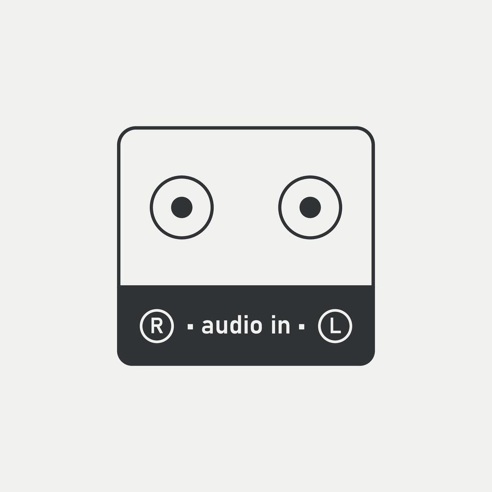 Audio Displays and controls sticker. Vector