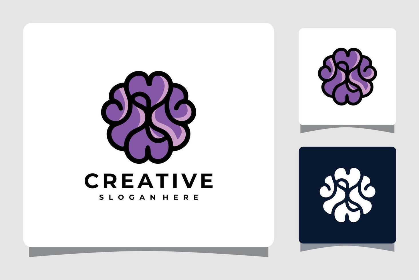 Brain idea logo symbol icon vector image