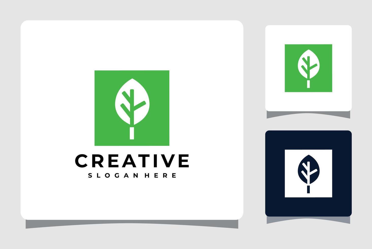 green leaf logo vector illustration design template