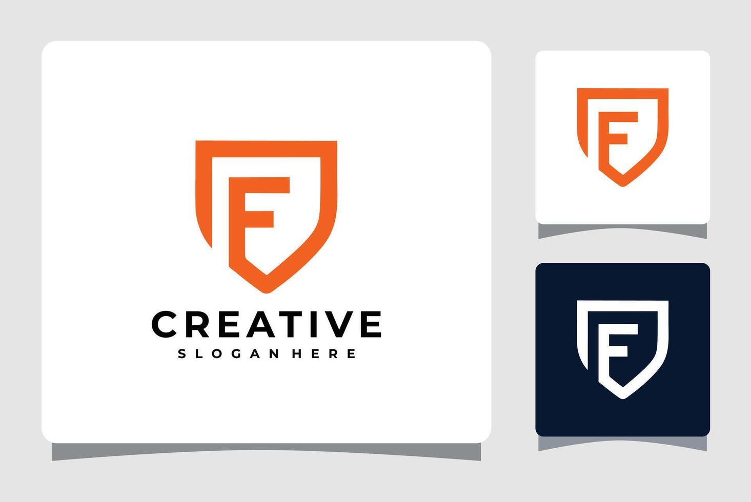 Letter F Shield logo vector illustration design template