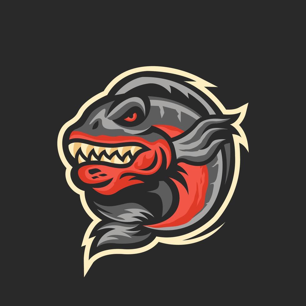 piraña mascota logo vector ilustración