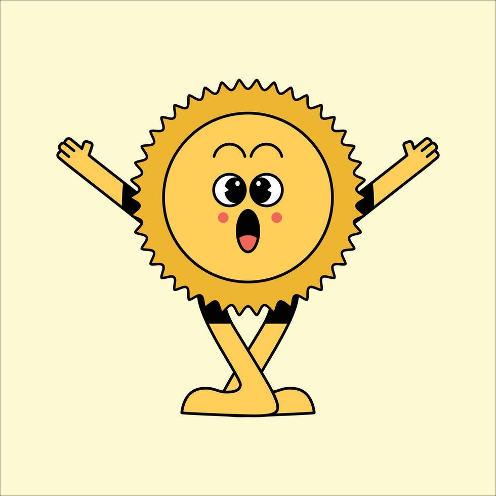 Sun mascot logo character cartoon illustration vector