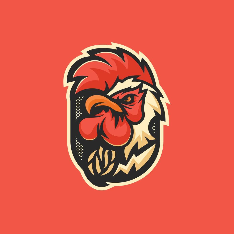ilustración del logotipo de la mascota del gallo vector