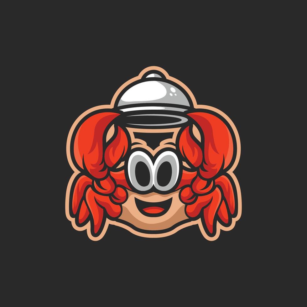 Crab mascot logo character animal illustration vector