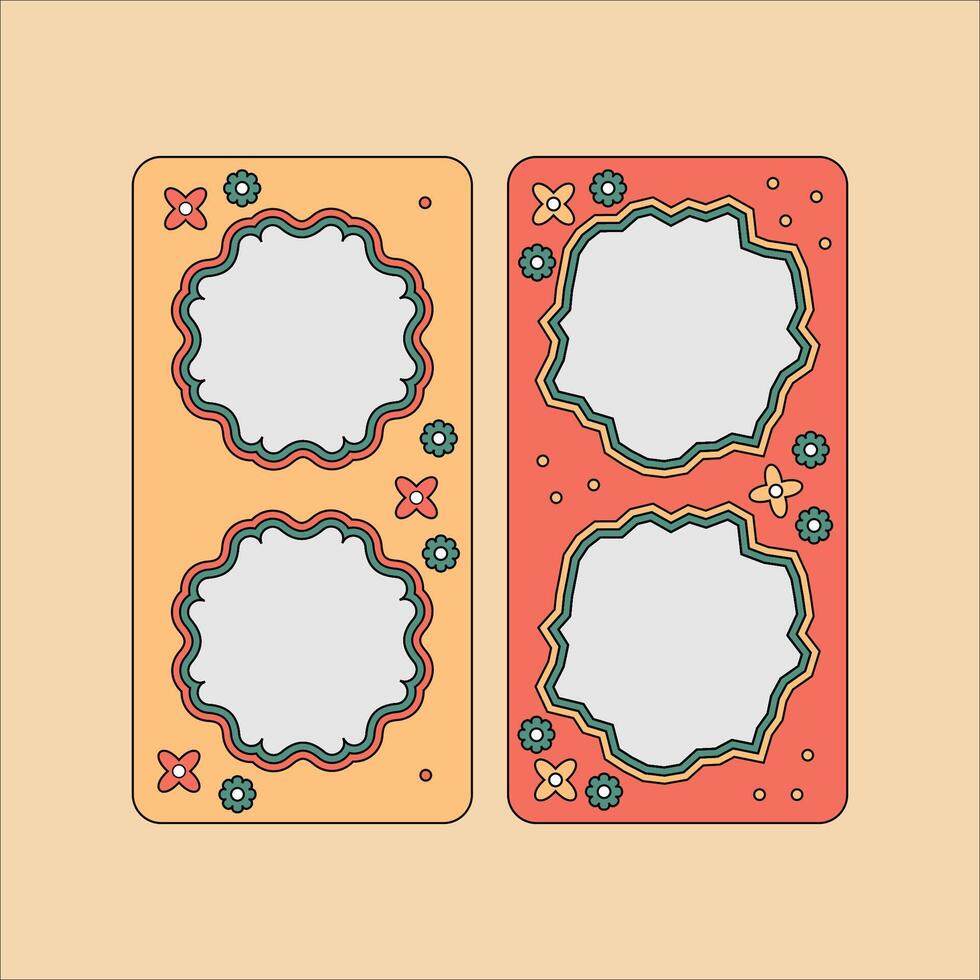 Retro frame cartoon illustration vector
