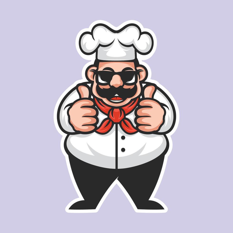 cocinero mascota logo personaje ilustración vector