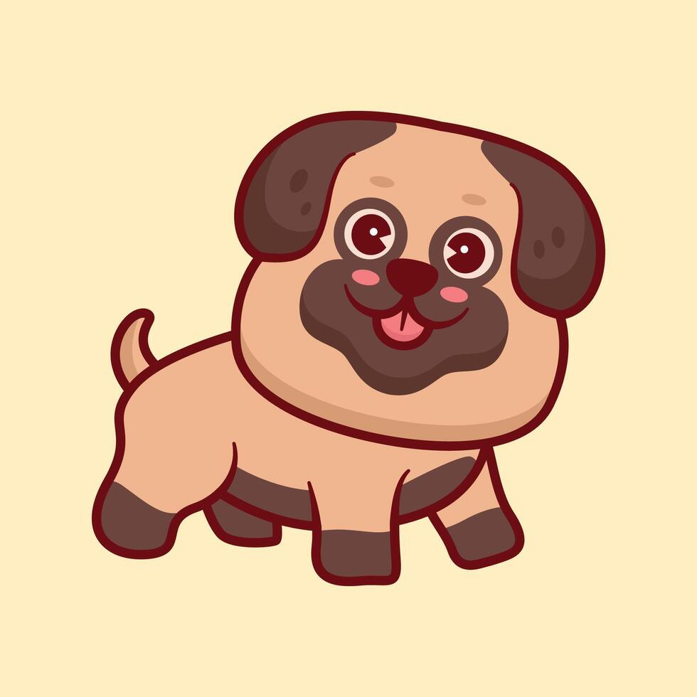linda buldog cachorros dibujos animados animal ilustración vector