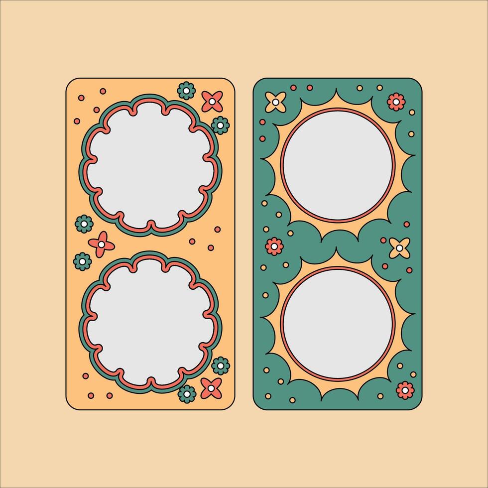 Retro frame cartoon illustration vector