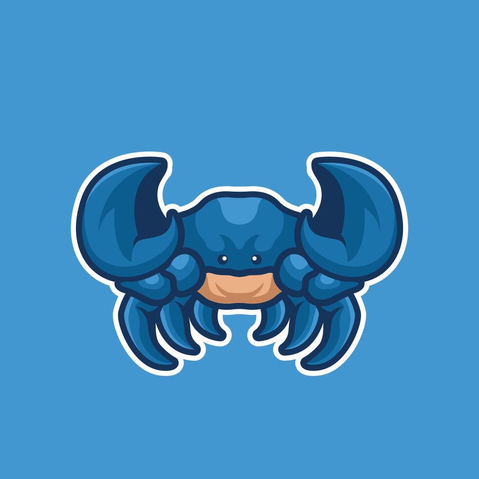 Blue rab mascot logo character animal illustration vector