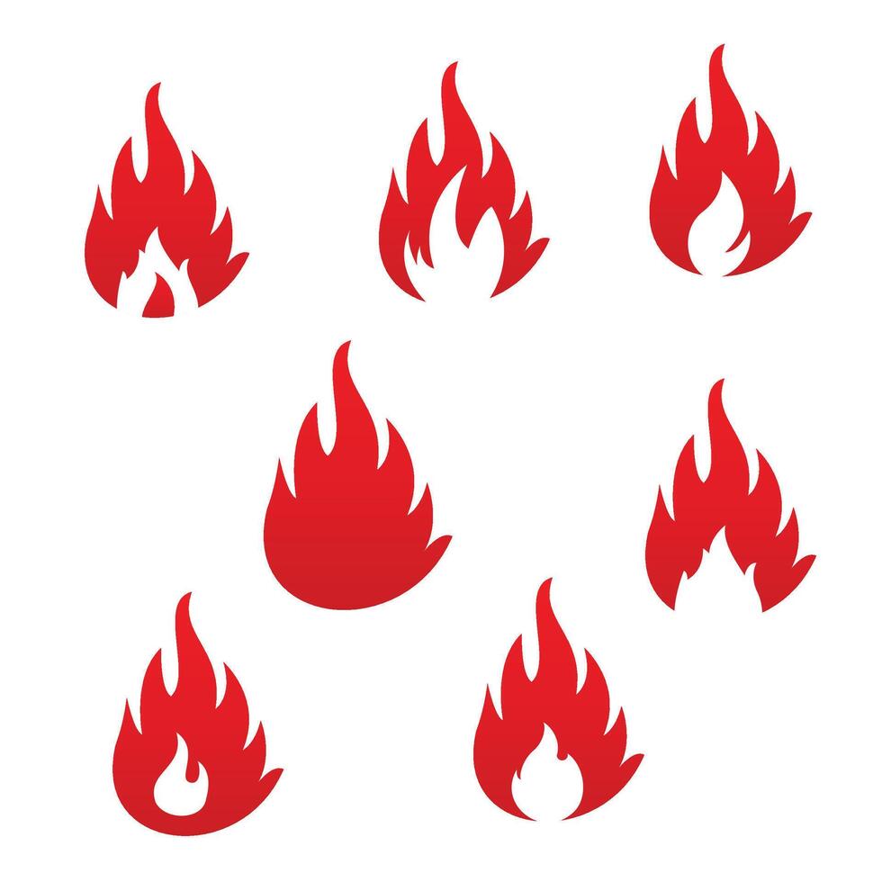 Set of Fire Vector template, firewood logo vector illustration