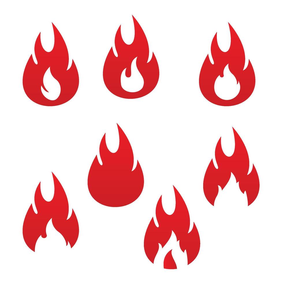 Set of Fire Vector template, firewood logo vector illustration