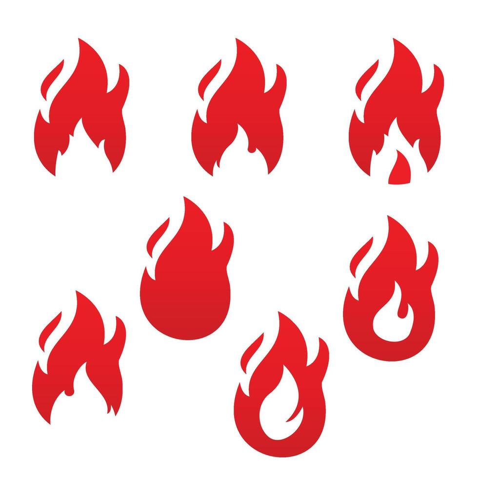Set of Fire Vector template, firewood logo vector illustration