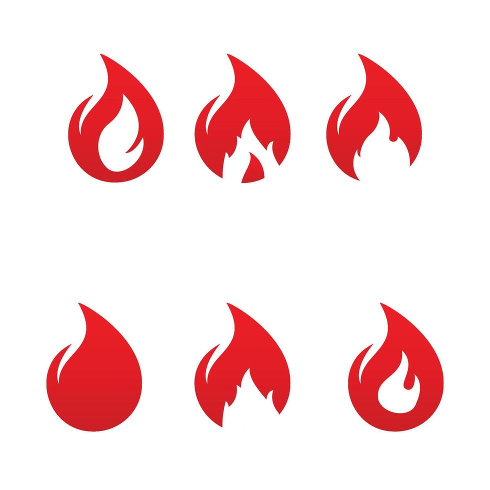 conjunto de fuego vector plantilla, leña logo vector ilustración