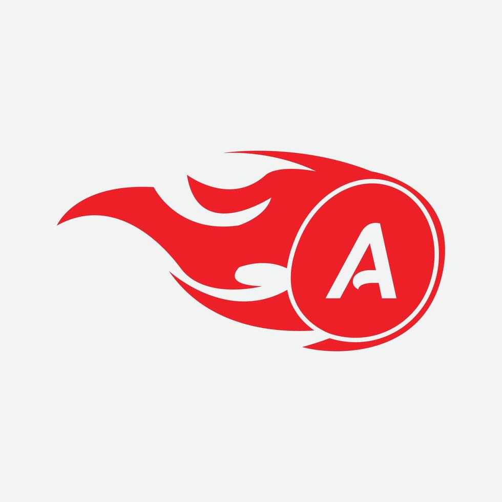 Modern letter A design template. Burning flame design vector illustration