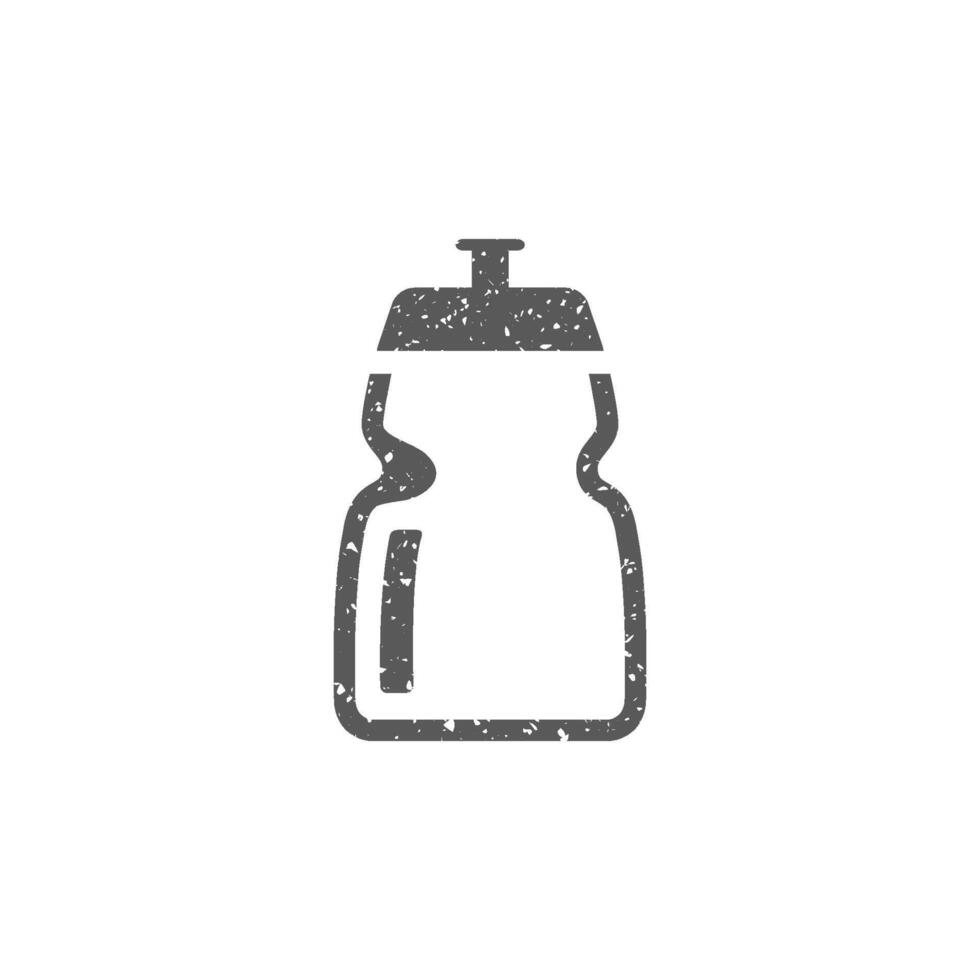 Cycling water bottle icon in grunge texture vector illustration