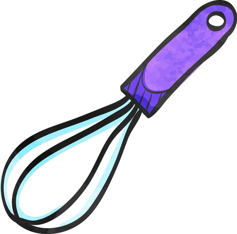 Eggbeater icon in watercolor style. vector