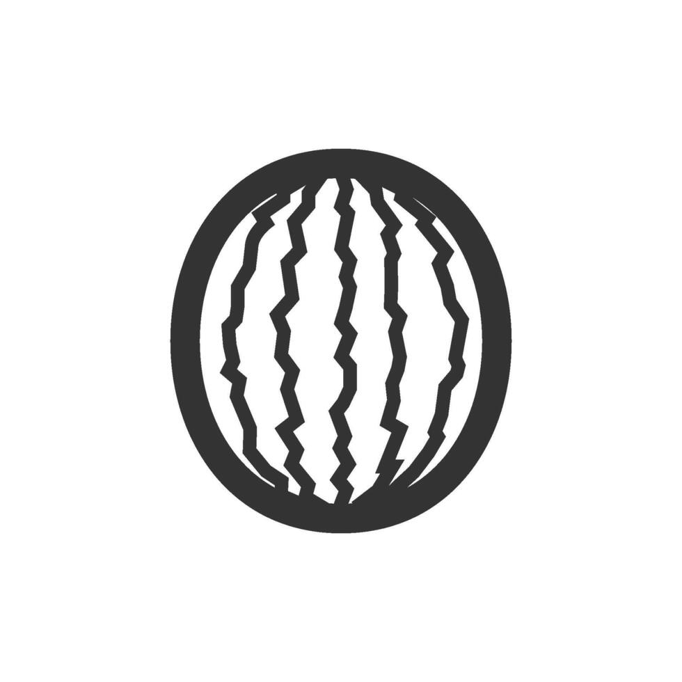 Water melon icon in thick outline style. Black and white monochrome vector illustration.