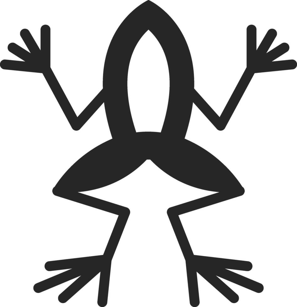 Lab frog icon in thick outline style. Black and white monochrome vector illustration.
