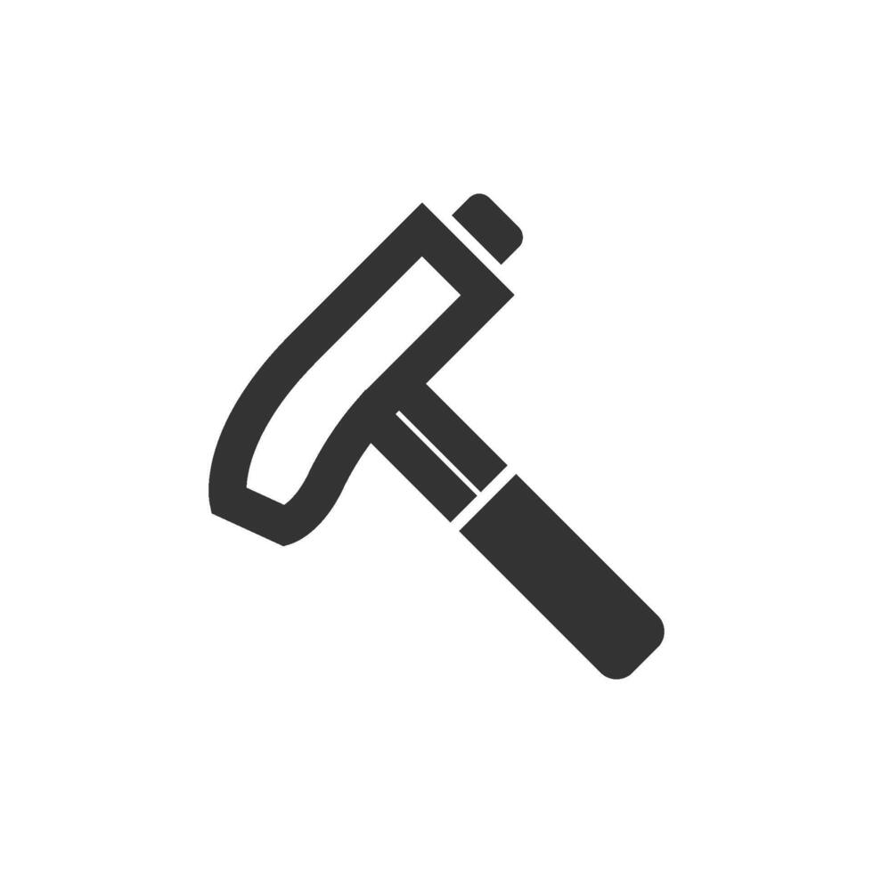 Allen key icon in thick outline style. Black and white monochrome vector illustration.