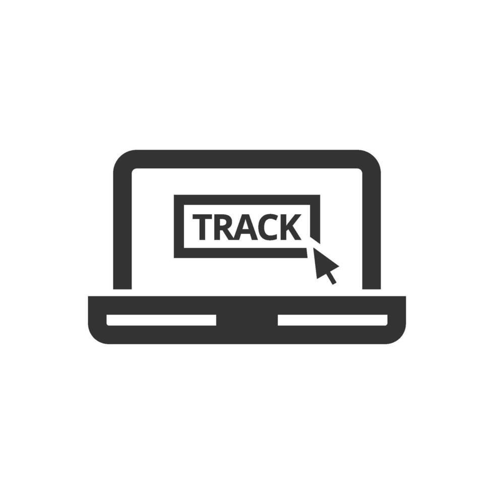 Tracking monitor icon in thick outline style. Black and white monochrome vector illustration.