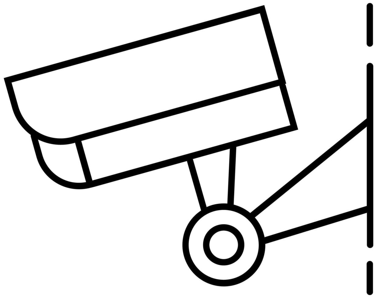 CCTV icon in thin outline. vector