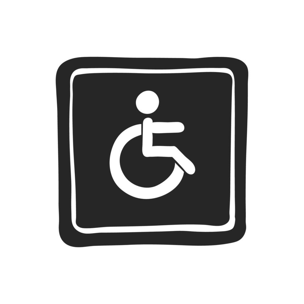 Hand drawn Disabled access vector illustration