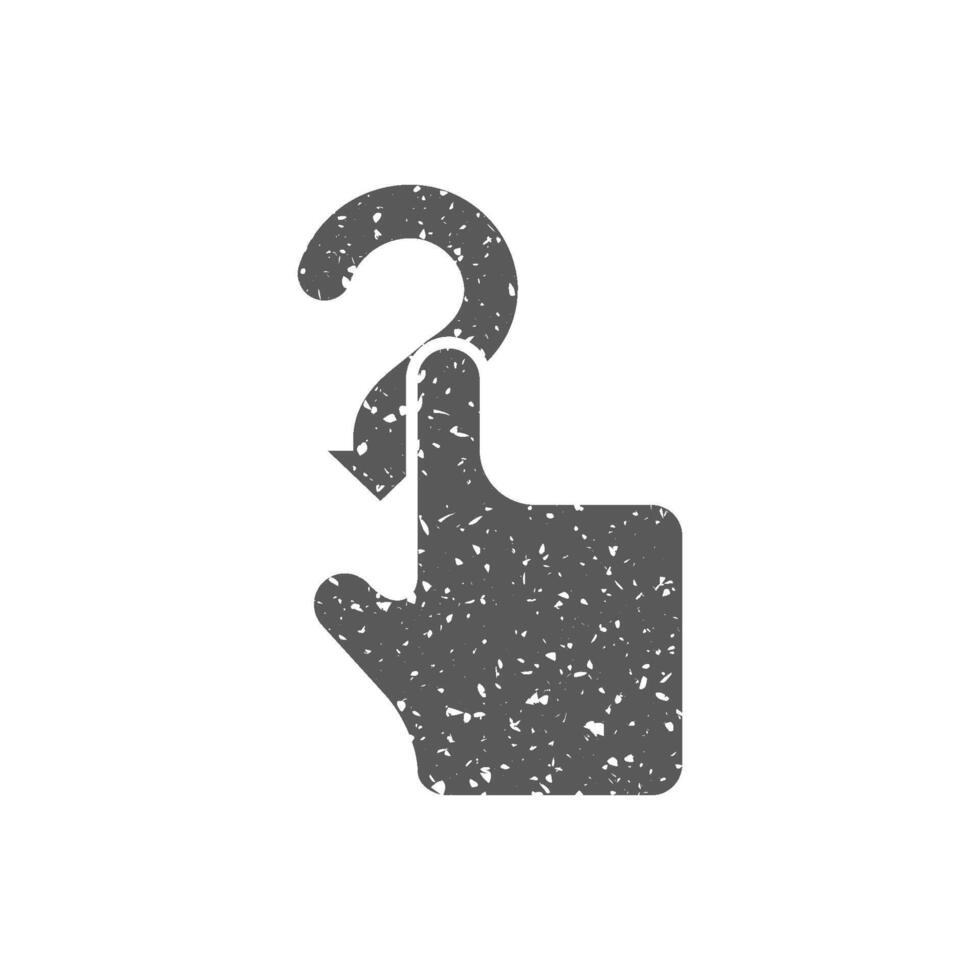 Finger gesture icon in grunge texture vector illustration