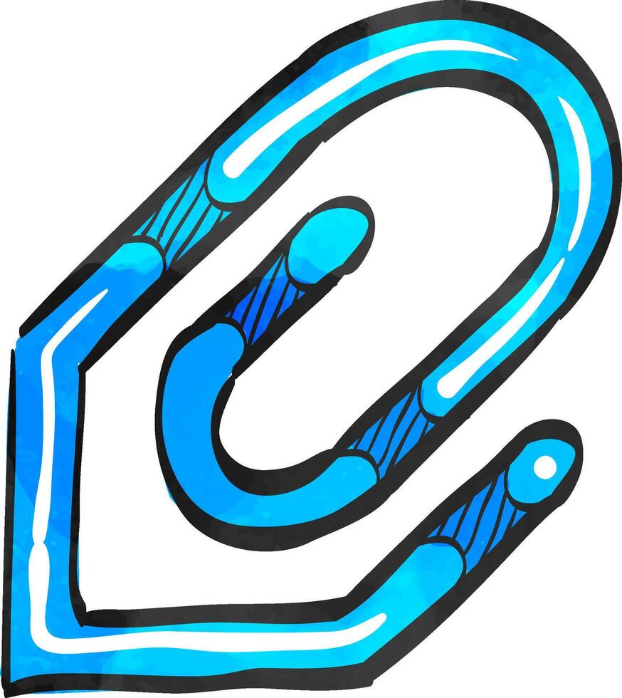 Attachment file icon in watercolor style. vector