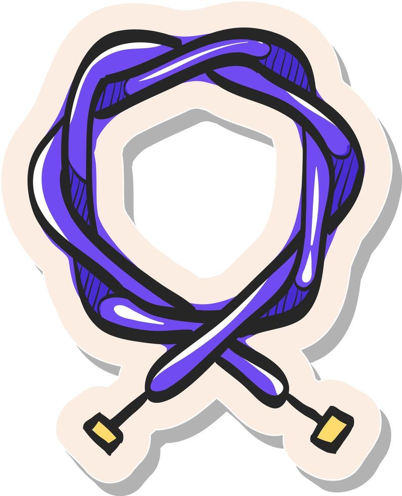Hand drawn Bicycle cable icon in sticker style vector illustration