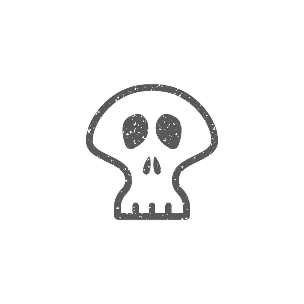 esqueleto icono en grunge textura vector ilustración