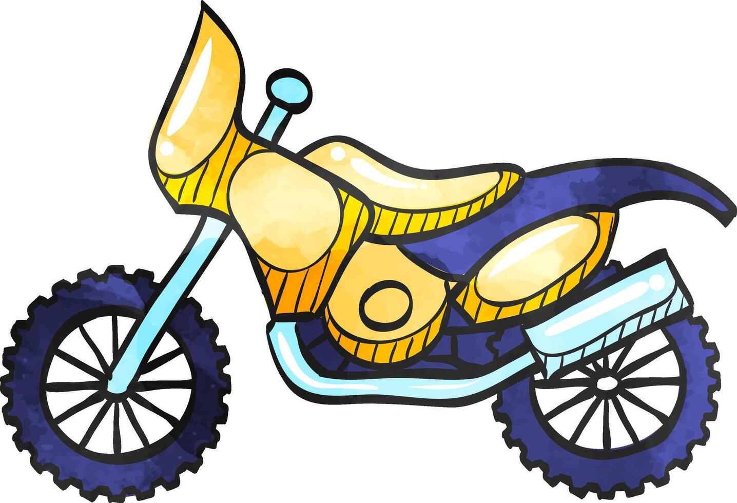 Motocross icon in watercolor style. vector