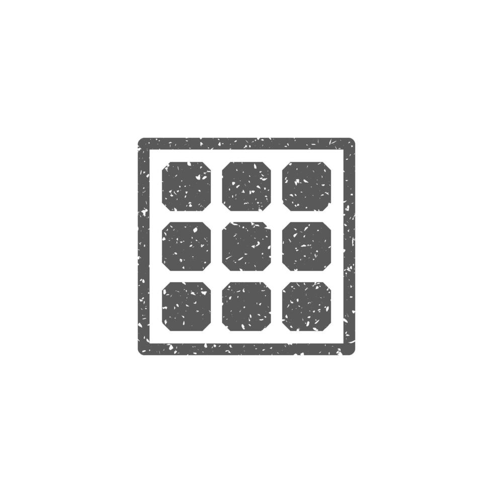 Solar cells panel icon in grunge texture vector illustration