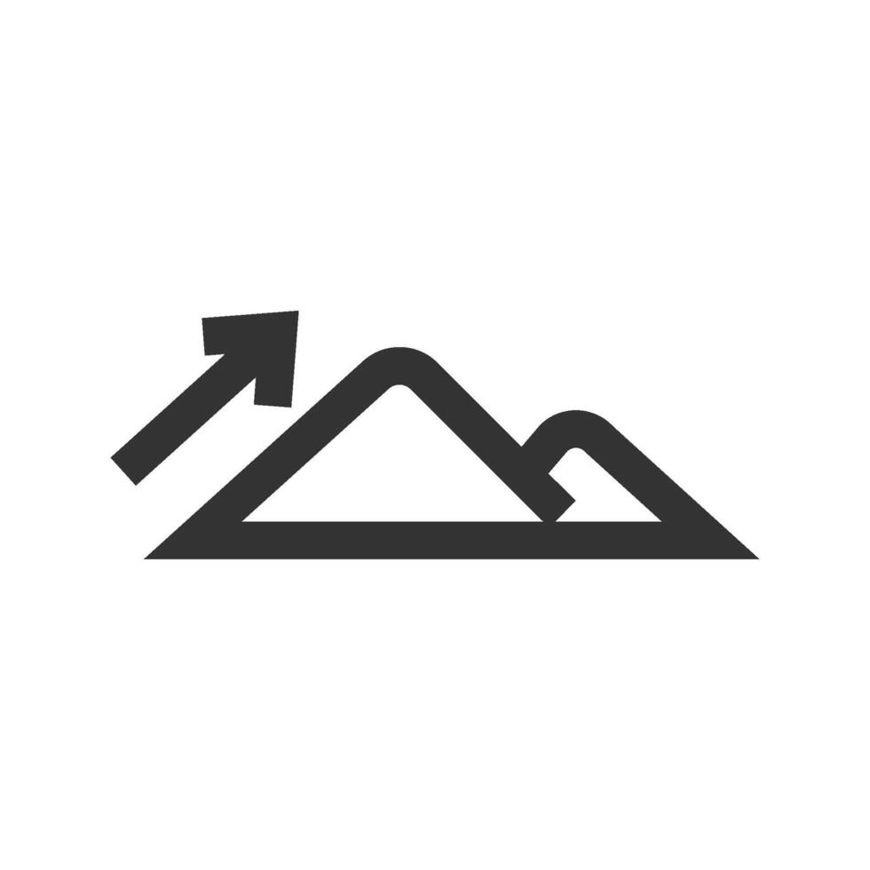 Elevation icon in thick outline style. Black and white monochrome vector illustration.