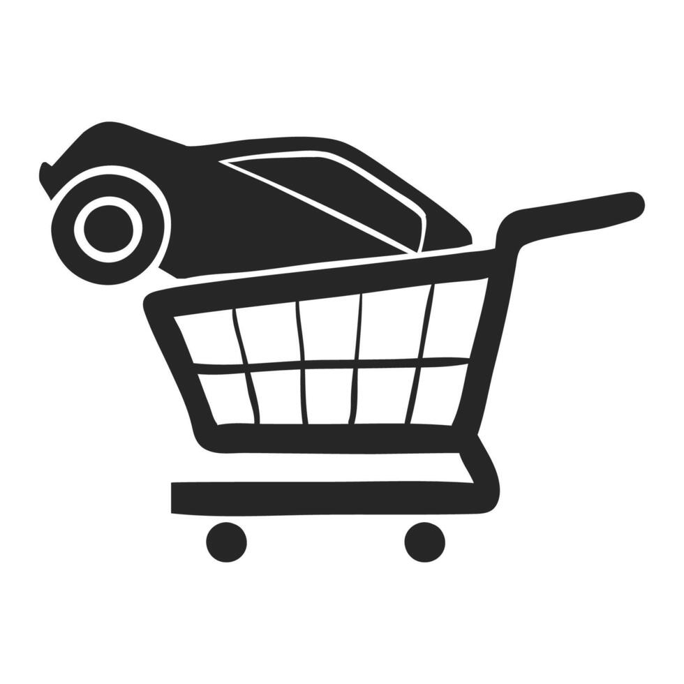 Hand drawn Car shopping vector illustration